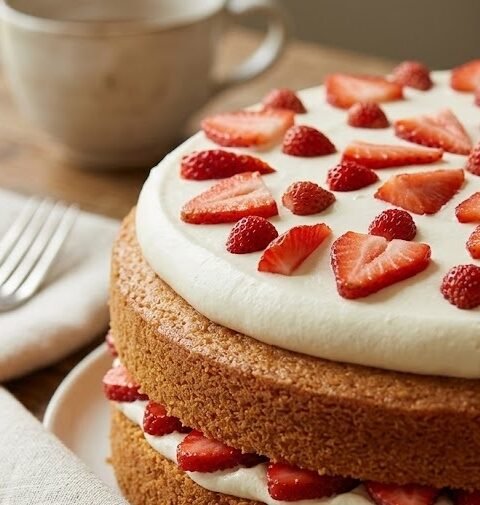 Mary Berry Victoria Sponge with Fresh Cream and Strawberries Recipe